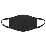 MACHEE 3Pcs Flu Dust Masks Reusable Activated Carbon Cotton Filters Breathable Safety Respirator for Outdoor Cycling Black