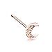 Inspiration Dezigns 20G Filigree Moon Nose Stud Bone Ring Surgical Steel (Rose Gold)