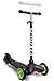 OxGord Scooter for Kids - Deluxe Aluminum 3 Wheel Glider with Kick n Go, Lean 2 Turn, Step 4 Break - Black