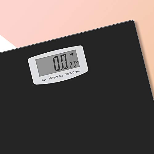 Bucanim Digitale Badzimmer Personenwaage mit Temperatur Anzeige，Digitale Körpergewichtswaage mit Step on Technologie 180KG