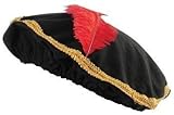 Red Feather Renaissance Hat with Gold Trim