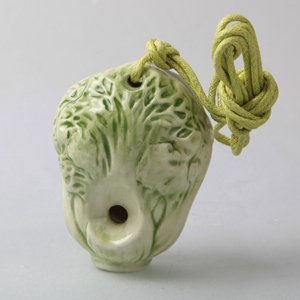 Cabbage 4 Holes Novelty Pendant Ceramic Ocarina. Great Gift, Dexterous, Easy to Carry and Learn. Linn's Arts!