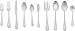 AmazonBasics 65-Piece Stainless Steel Flatware Silverware Set with Pearled Edge, Service for 12