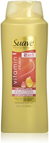 Suave Professionals 2-in-1 Shampoo and Conditioner, Vitamin Infusion, 28 Ounce (Pack of 4)