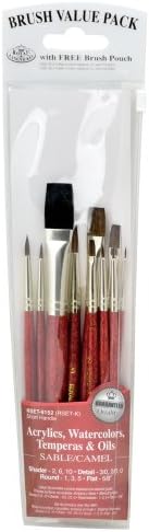 Royal Brush Manufacturing Royal and Langnickel Zip N' Close 10-Piece Brush Set, Sable and Camel
