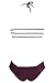 HOTAPEI Women Hollow Out Straps Pinup Two Pieces Swimsuit Bikini Large Maroon