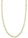 Men's 14K Gold Plated 1.7mm 4 Gauge Figaro Chain Link Necklace Sterling Silver Italian 20 inch