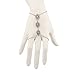 LUX ACCESSORIES Floral Handchain Bracelet Hand Chain Slave Double Ring
