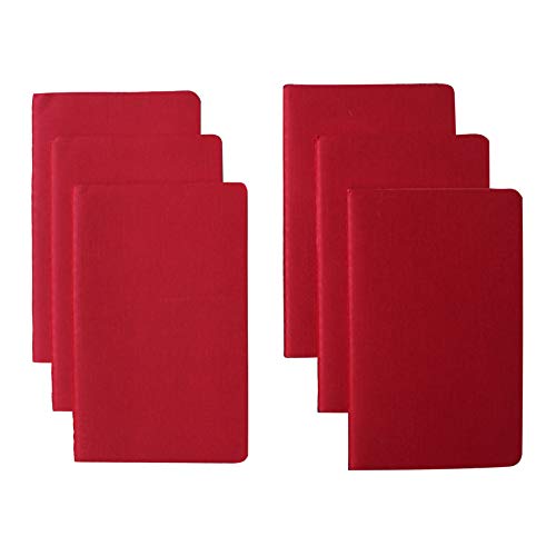 Pocket Notebook Set, 3.5" x 5.5", Softcover & Durable Notepad, 6 Pack - 30 Sheets (60pages) Lined Journals, Small/Mini Size Memo Book (Red),Perfect for Field,Travel, Writing; with Bonus Sticky Note - Thumbnail 4
