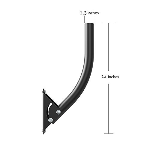 Antenna Mount Pole, Antop Adjustable Attic Antenna Mount - Outdoor TV Antenna Mounting Pole Universal Wall Mast Bracket - Easy Installation, Solid Structure, Weather Proof