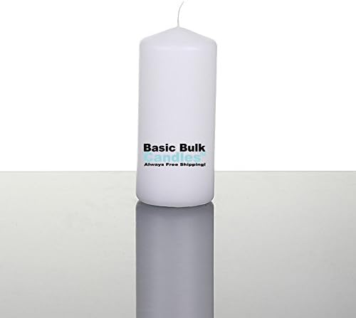 BBC White Wedding Pillar Candles, Unscented, 2 X 4 1/2 Inch Pillars, Set of 36