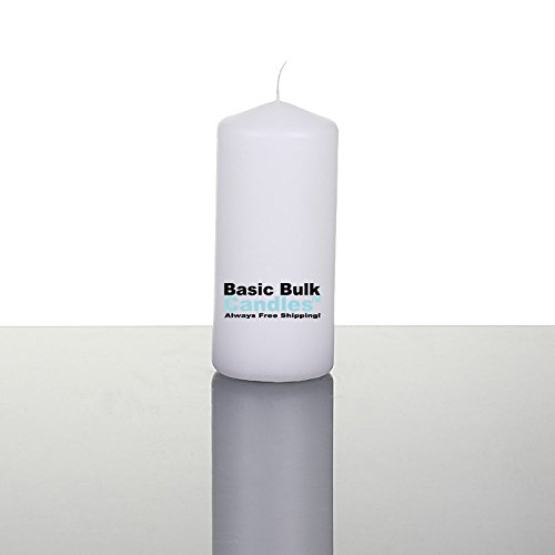 BBC White Wedding Pillar Candles, Unscented, 2 X 4 1/2 Inch Pillars, Set of 36