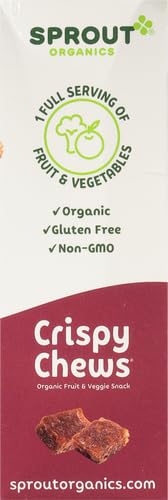 SPROUT ORGANIC BABY FOOD, STAGE 4 TODDLER FRUIT SNACKS, RED FRUIT BEET & BERRY CRISPY CHEWS, 0.63 OZ SINGLE SERVE PACKS (5 COUNT)