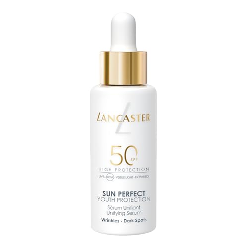 LANCASTER Sun Perfect Unifying Serum SPF50 Sunscreen – Con sistema de reparación solar y complejo potenciador de luminosidad – Tecnología Full LightTM para una protección solar total
