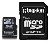 Professional Kingston MicroSDHC 16GB (16 Gigabyte) Card for Samsung Stratosphere Phone with custom formatting and Standard SD Adapter. (SDHC Class 4 Certified)