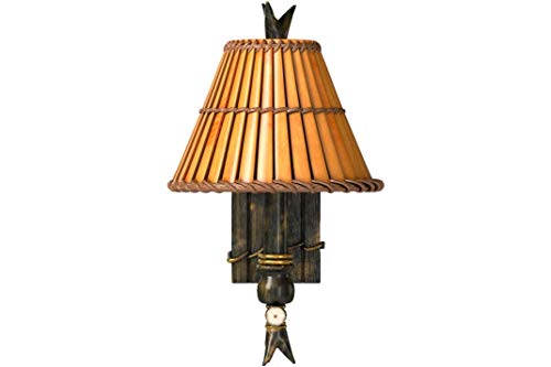 Kenroy Home 90451BH Kwai 1-Light Wall Sconce with Split Bamboo Shade, Bronze Heritage