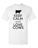 Keep Calm and Love Cows Adult T-Shirt Tee
