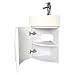 Renovators Supply Myrtle Corner Vanity Sink - Wall Mount Vanity Sink with White Cabinet - Heavy-Duty Bathroom Vanity Sink with Chrome Faucet and Pop up Drain - Porcelain Scratch and Stain Resistant