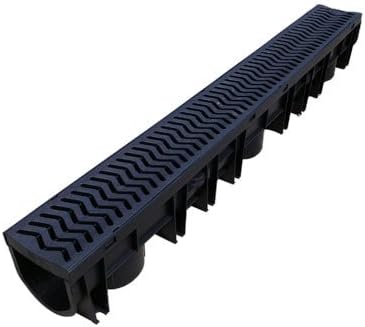 11 x Drainage Channel Polydrain Heelguard (Formally Fernco Heelguard) 1m Lengths Storm Drain Channel Linear 13cm High by 12cm Wide Water Rain Storm Shower Wetroom Garden Driveway