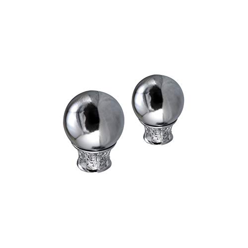 Your Home Online Metal Curtain Pole Rod Pack of 2 Finials/Ends for 19mm 28mm Diameter Poles Chrome (Set Of 2 Sofia Finials, 28mm)