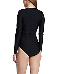 Baleaf Traje de baño de una pieza de manga larga con protección solar Rashguard UPF 50+
