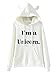 PERSUN Women's Cute White I am a Unicorn Hoodie Long sleeve pullover hooded sweatshirt for teens girls 10-12, Small