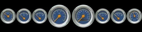 Aurora Instruments 4930 Omega Blue Tachometer Gauge (Yellow Modern Needles, Chrome Trim Rings, Style Kit Installed)