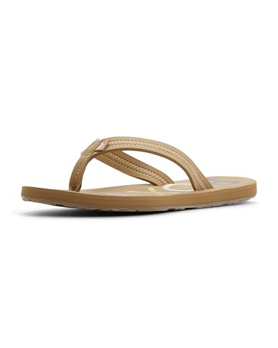 Roxy Women's Vista Flip Flop Sandal, Beige, 11