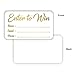 PARTH IMPEX Enter to Win Cards - (Pack of 100) Rose Gold Foil Letterpress 3.5