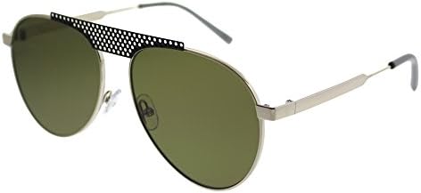 O.No. 2.5 2M2 07 Black Gold Metal Aviator Sunglasses Green Lens