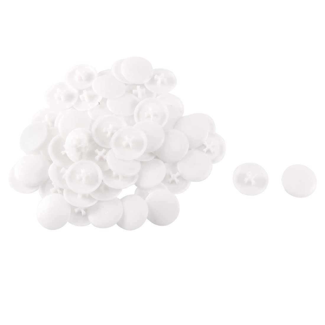 Sourcingmap 17mm X 4.5mm Round Shaped Plastic Phillips Screw Caps Lids Clear White 60pcs