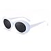 Armear Vintage Oval Sunglasses Kurt Cobain Pop Hippie Sunglasses Clout Goggles (White,51)