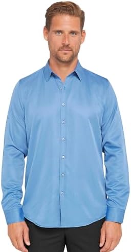 periwinkle men's dress shirts Ben Sherman Dress Shirt Mens L Large Periwinkle Blue Cotton Striped French Cuff