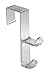 mDesign Over The Door Organizer Hooks for Coats, Hats, Robes, Towels - Set of 3, Double Hook, Clear