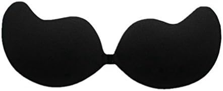 DayUP Push Up Self-Adhesive Silicone Bust Front Closure Strapless Invisible bra Black S