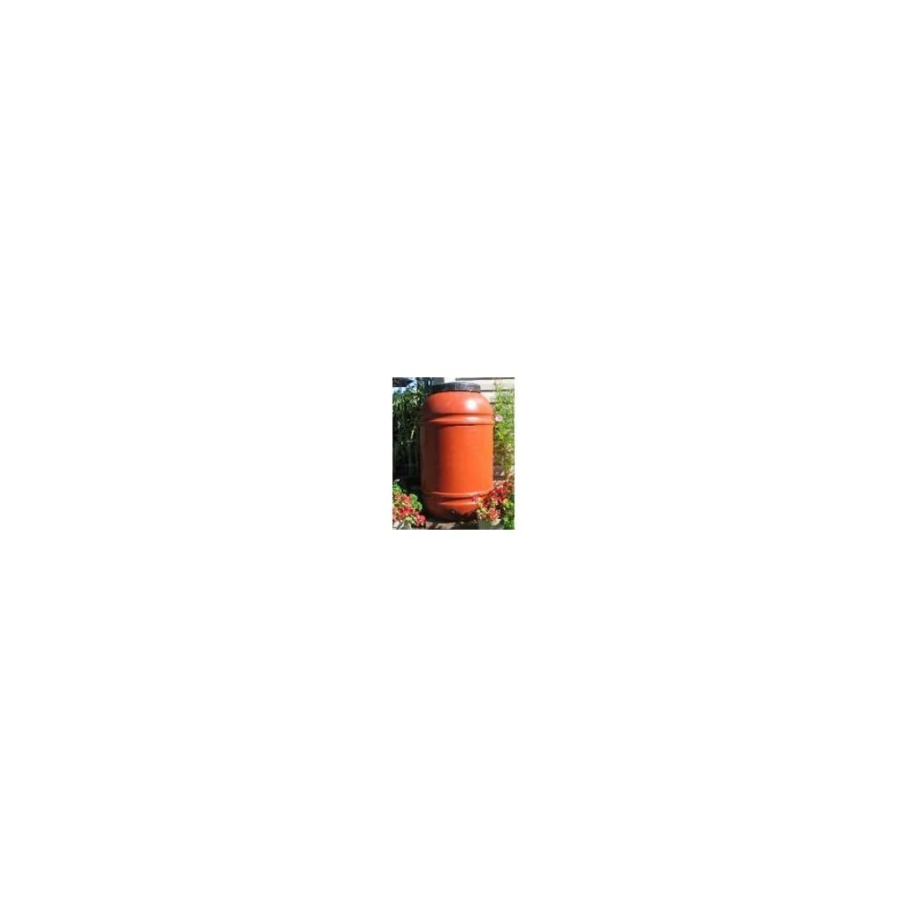 55 Gallon Rain Barrel - Terra Cotta Plastic Upcycled Water Harvesting