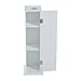 HOMCOM Toilet Paper Cabinet, Small Bathroom Corner Floor Cabinet with Doors and Shelves, Thin Storage Bathroom Organizer for Paper Shampoo, White