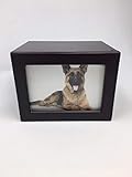 Pet Urn Peaceful Pet Memorial Keepsake Urn,Photo Box Pet Cremation Urn,Dog Urn,Cat Urn,Small Animal Urn, Size,Large, Color,Cherry, 75 cu.in