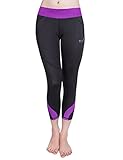 Baleaf Women's Workout Running Capri Leggings Purple Size L