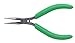Xcelite LN542 Thin Fine Point Long Nose Plier with Green Cushion Grip Handle, Serrated Jaw, 5