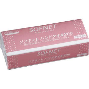 日本製紙 クレシア ハンドタオル ペーパータオル ソフネット 小判サイズ 200枚 x 10パック商品画像