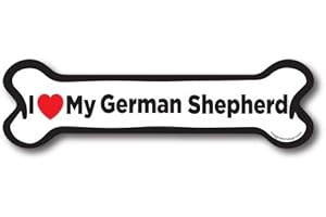 Magnet Me Up I Love My German Shepherd Dog Bone Magnet Decal, 2x7 Inches, Heavy Duty Automotive Magnet for Car Truck SUV