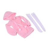 SM SunniMix 1/3 Handmade Plush Long Hoodie Top Dress Set for BJD 60cm Girl Dolls Fairy Outfits - Pink, as described