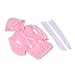 SM SunniMix 1/3 Handmade Plush Long Hoodie Top Dress Set for BJD 60cm Girl Dolls Fairy Outfits - Pink, as described