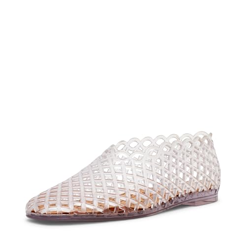 Steve Madden Women's Grove Ballet Flat, Clear, 11