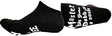 Unisex Casual Novelty Cotton Socks Master Has Given Dobby A Socks Crazy Funny Socks for Women Men (black-2, one size)