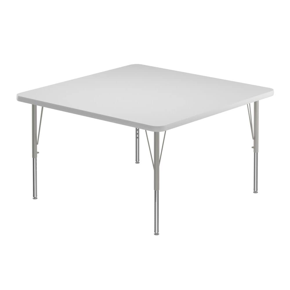 Photo 1 of ***TABLE TOP ONLY***Correll 48" Square Classroom Activity Table, Height Adjustable (19"-29") Markerboard/Dry Erase Durable High Pressure Top, Gray Edge,  School Furniture, Made in The USA