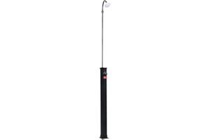 vidaXL Energy-Saving Garden Solar Shower with Adjustable Temperature - Made from Durable PVC and ABS - 2.1 gal Water Tank Capacity - Height 84.6" - Black