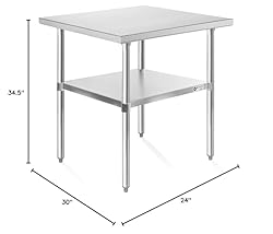 KUTLER Stainless Steel Table 24 x 30 Inches, NSF