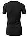 Made by Johnny WT3 Womens Basic Fitted Soft Short Sleeve Deep V Neck T Shirt XL Black